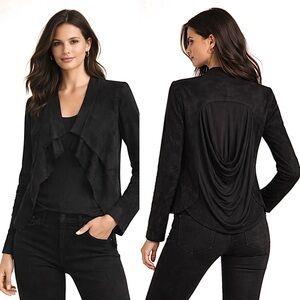 BCBG Faux Suede Front Crop Norton Jacket